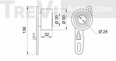 TREVI AUTOMOTIVE td1182 -  Натяжной ролик, ремень ГРМ